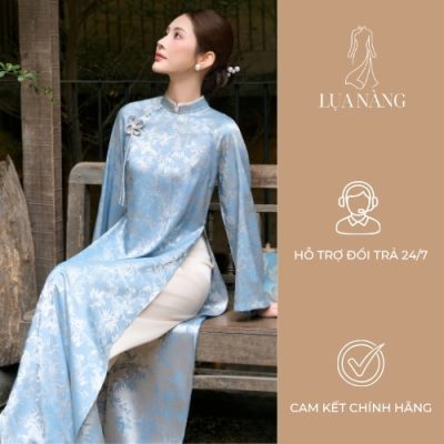 lua-nang-ao-dai-gam-xanh-duong-quan-kem