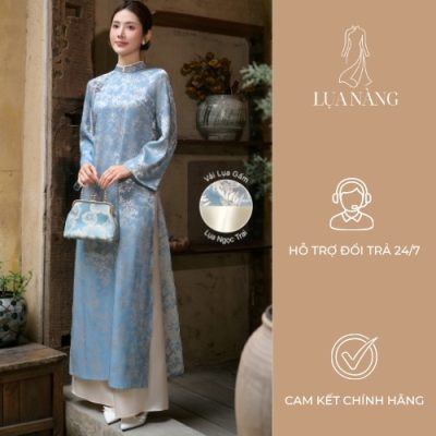 lua-nang-ao-dai-gam-xanh-duong-quan-kem