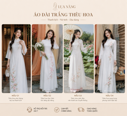 Top mẫu áo dài trắng được yêu thích