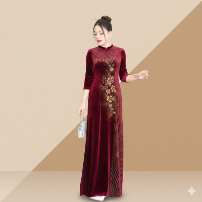 Áo Dài Tết Gấm Phượng Hoàng - Luanang