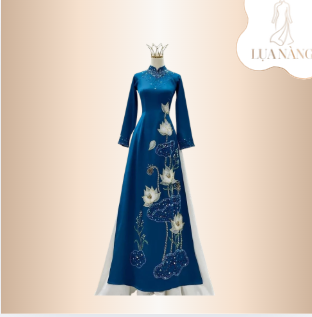 ÁO DÀI TRUYỀN THỐNG THÊU HOA SEN - luanang