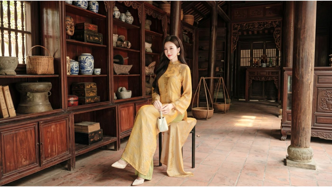 áo dài gấm