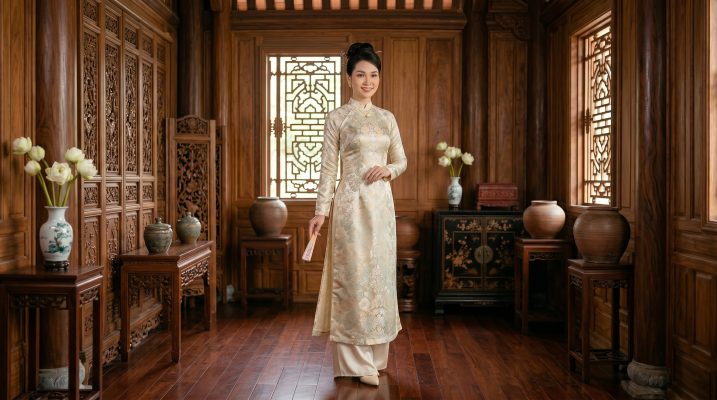 mẫu áo dài gấm mới nhất