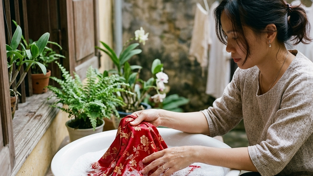 Hướng dẫn cách giặt áo dài gấm bằng tay nhẹ nhàng tại nhà