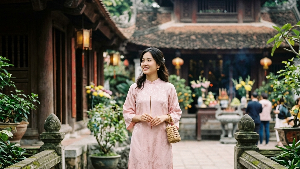 Mua áo dài gấm cách tân dáng suông mặc phối quần lụa