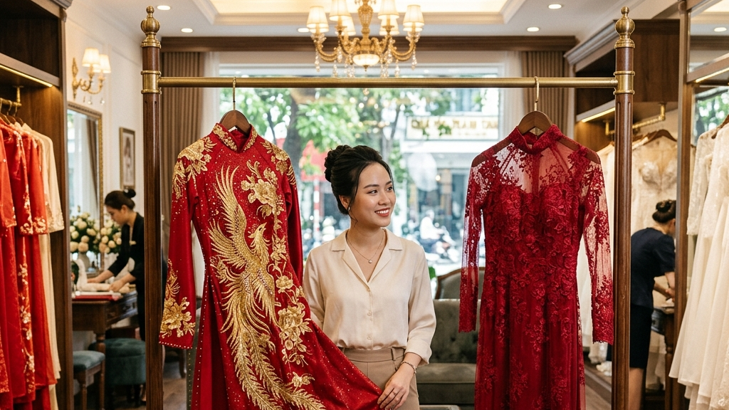May Hay Mua Áo Dài Cưới Lựa chọn may đo hay mua sẵn áo dài cưới cho cô dâu ngày đám hỏi